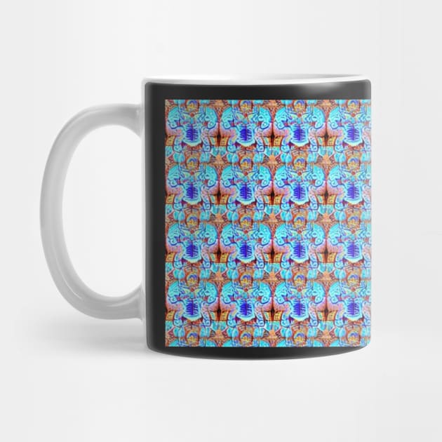 Cyan Aesthetic - Sky Blue Angels Abstract Pattern by BubbleMench